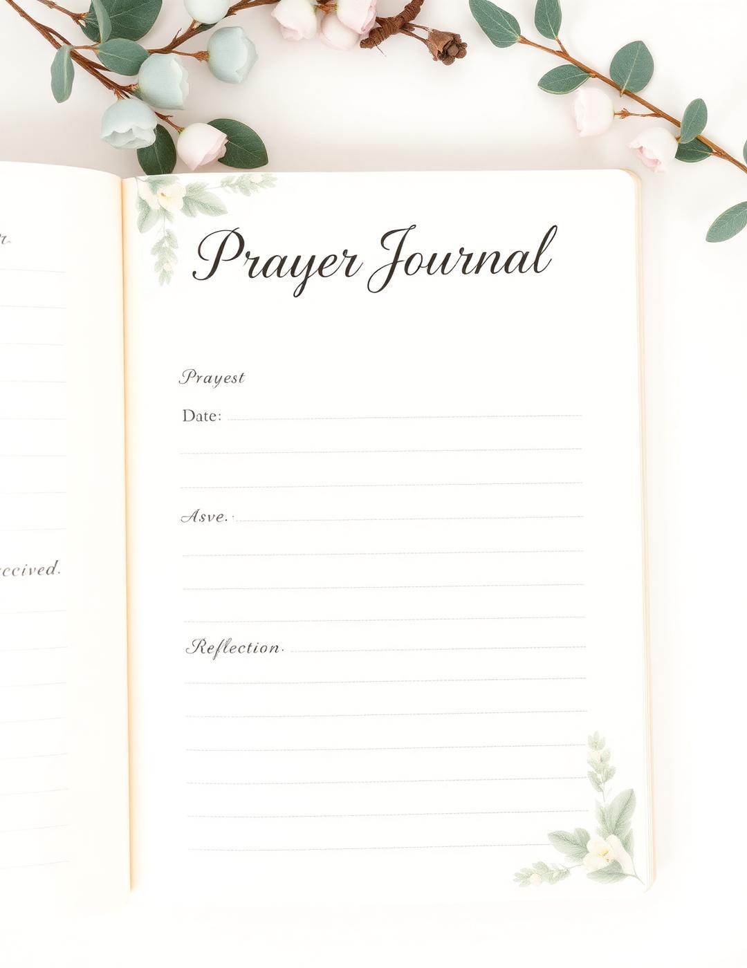 Prayer Journal interior page